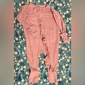 Posh Peanut Dusty Rose Ruffled Sleeper